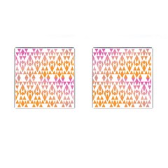 Geometric Abstract Orange Purple Pattern Cufflinks (square) by Nexatart