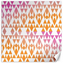 Geometric Abstract Orange Purple Pattern Canvas 20  X 20   by Nexatart