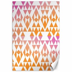 Geometric Abstract Orange Purple Pattern Canvas 20  X 30   by Nexatart