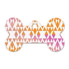 Geometric Abstract Orange Purple Pattern Dog Tag Bone (one Side) by Nexatart