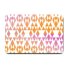 Geometric Abstract Orange Purple Pattern Small Doormat  by Nexatart