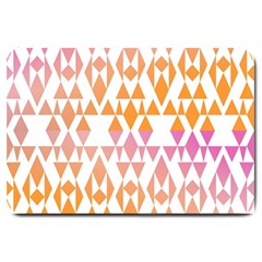 Geometric Abstract Orange Purple Pattern Large Doormat  by Nexatart