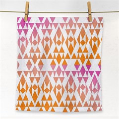 Geometric Abstract Orange Purple Pattern Face Towel by Nexatart