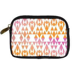 Geometric Abstract Orange Purple Pattern Digital Camera Cases by Nexatart