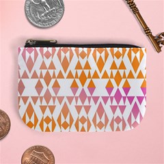 Geometric Abstract Orange Purple Pattern Mini Coin Purses by Nexatart