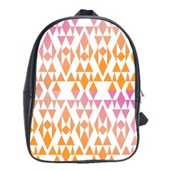 Geometric Abstract Orange Purple Pattern School Bags(large)  by Nexatart