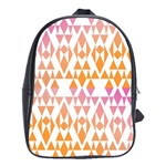 Geometric Abstract Orange Purple Pattern School Bags(Large)  Front