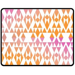 Geometric Abstract Orange Purple Pattern Fleece Blanket (medium)  by Nexatart