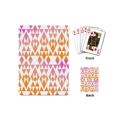 Geometric Abstract Orange Purple Pattern Playing Cards (mini)  by Nexatart