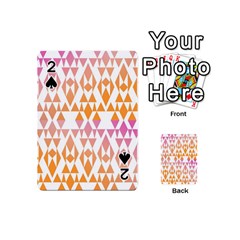 Geometric Abstract Orange Purple Pattern Playing Cards 54 (mini)  by Nexatart