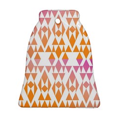 Geometric Abstract Orange Purple Pattern Bell Ornament (two Sides) by Nexatart