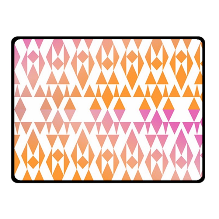 Geometric Abstract Orange Purple Pattern Double Sided Fleece Blanket (Small) 