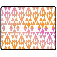 Geometric Abstract Orange Purple Pattern Double Sided Fleece Blanket (medium)  by Nexatart