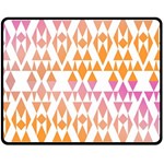 Geometric Abstract Orange Purple Pattern Double Sided Fleece Blanket (Medium)  58.8 x47.4  Blanket Front