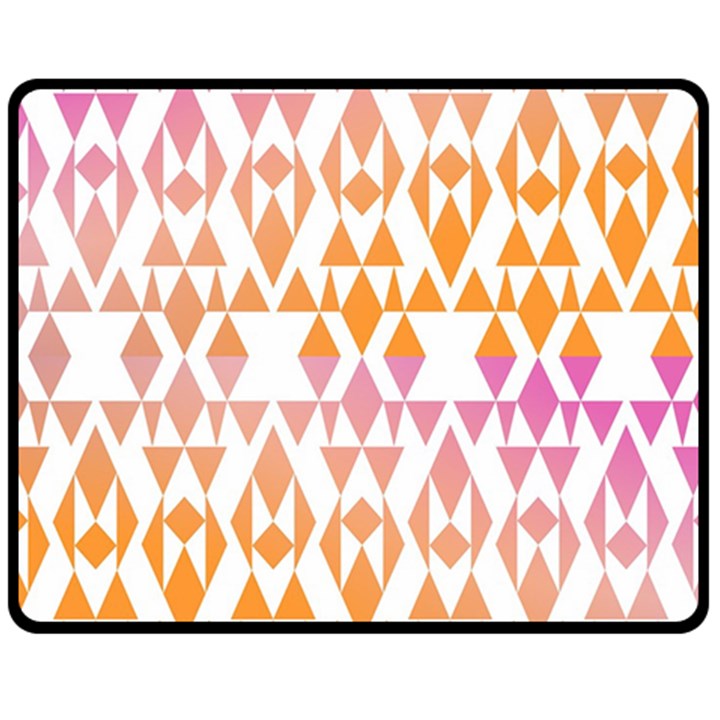 Geometric Abstract Orange Purple Pattern Double Sided Fleece Blanket (Medium) 