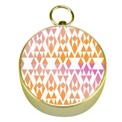 Geometric Abstract Orange Purple Pattern Gold Compasses by Nexatart