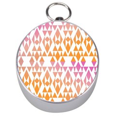 Geometric Abstract Orange Purple Pattern Silver Compasses by Nexatart