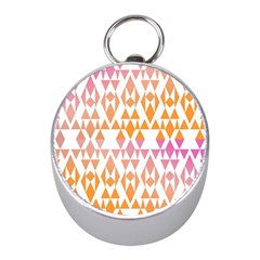 Geometric Abstract Orange Purple Pattern Mini Silver Compasses by Nexatart