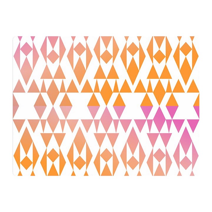 Geometric Abstract Orange Purple Pattern Double Sided Flano Blanket (Mini) 