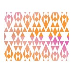 Geometric Abstract Orange Purple Pattern Double Sided Flano Blanket (Mini)  35 x27  Blanket Back