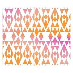 Geometric Abstract Orange Purple Pattern Double Sided Flano Blanket (small)  by Nexatart