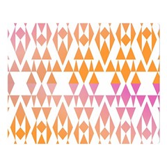 Geometric Abstract Orange Purple Pattern Double Sided Flano Blanket (large)  by Nexatart