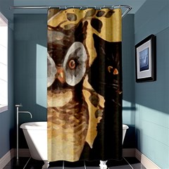 Owl And Black Cat Shower Curtain 36  X 72  (stall)  by Nexatart