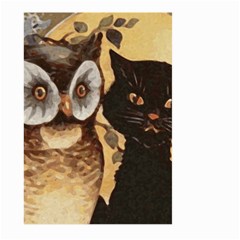 Owl And Black Cat Large Garden Flag (two Sides) by Nexatart