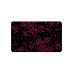 Pink Floral Pattern Background Wallpaper Magnet (name Card) by Nexatart