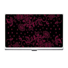 Pink Floral Pattern Background Wallpaper Business Card Holders by Nexatart