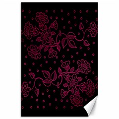 Pink Floral Pattern Background Wallpaper Canvas 24  X 36  by Nexatart