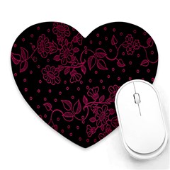 Pink Floral Pattern Background Wallpaper Heart Mousepads by Nexatart