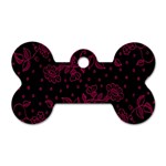 Pink Floral Pattern Background Wallpaper Dog Tag Bone (One Side) Front