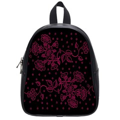 Pink Floral Pattern Background Wallpaper School Bags (small)  by Nexatart