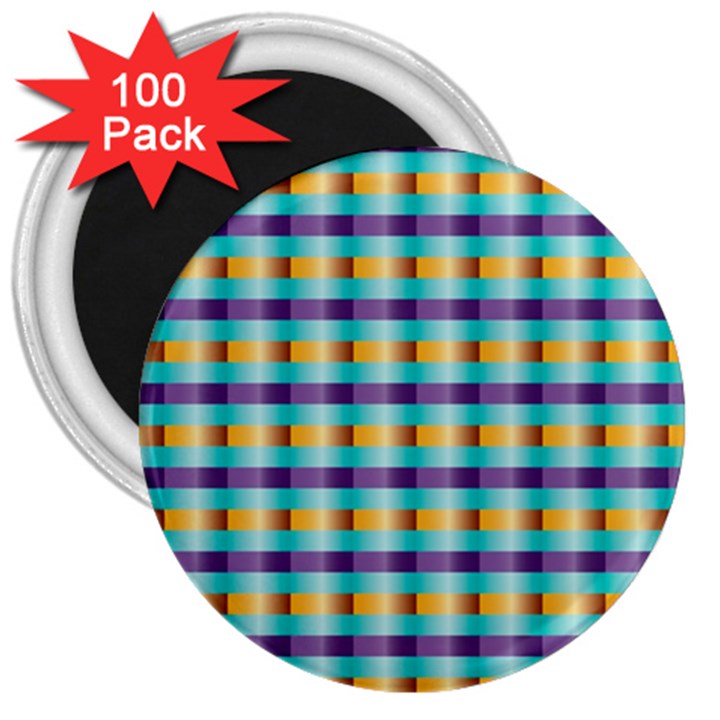 Pattern Grid Squares Texture 3  Magnets (100 pack)