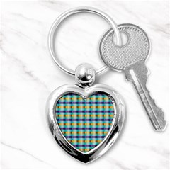 Pattern Grid Squares Texture Key Chains (heart)  by Nexatart