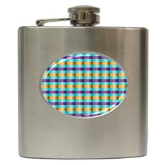 Pattern Grid Squares Texture Hip Flask (6 Oz) by Nexatart