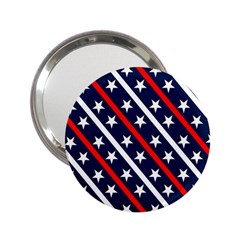 Patriotic Red White Blue Stars 2 25  Handbag Mirrors by Nexatart