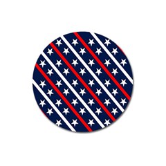 Patriotic Red White Blue Stars Magnet 3  (round) by Nexatart