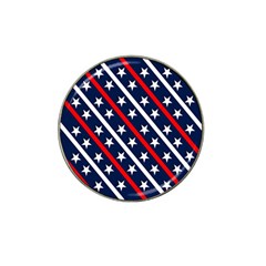 Patriotic Red White Blue Stars Hat Clip Ball Marker (4 Pack) by Nexatart