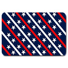 Patriotic Red White Blue Stars Large Doormat  by Nexatart