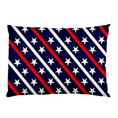 Patriotic Red White Blue Stars Pillow Case by Nexatart