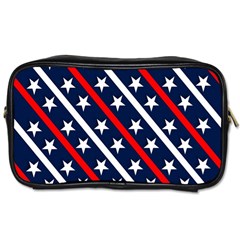 Patriotic Red White Blue Stars Toiletries Bags 2-side by Nexatart