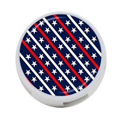 Patriotic Red White Blue Stars 4-port Usb Hub (two Sides)  by Nexatart