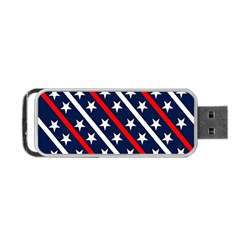 Patriotic Red White Blue Stars Portable Usb Flash (one Side) by Nexatart