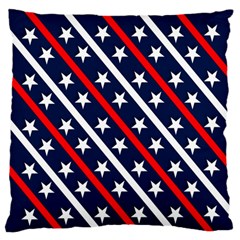 Patriotic Red White Blue Stars Large Flano Cushion Case (one Side) by Nexatart