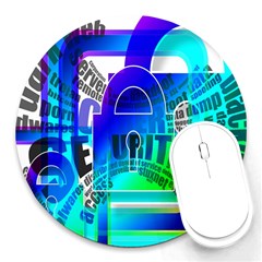 Security Castle Sure Padlock Round Mousepads by Nexatart