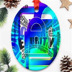 Security Castle Sure Padlock Ornament (oval) by Nexatart