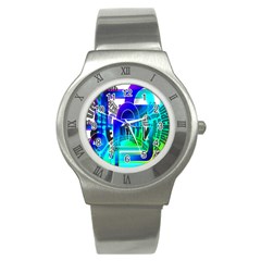 Security Castle Sure Padlock Stainless Steel Watch by Nexatart