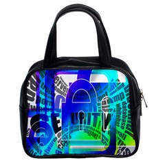 Security Castle Sure Padlock Classic Handbags (2 Sides) by Nexatart